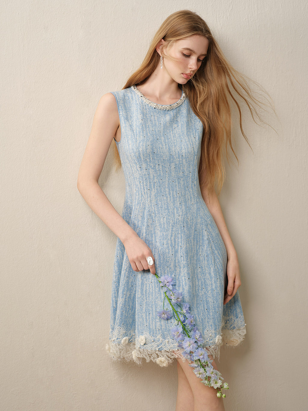 Azure Mist_Light Blue Knit Two-Piece Set
