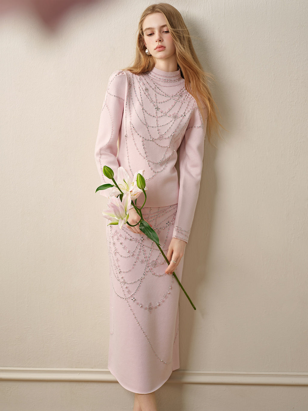 Light Pink Knit Two-Piece Set