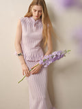 Purple Mist Galaxy_Light Purple Knit Two-Piece Set
