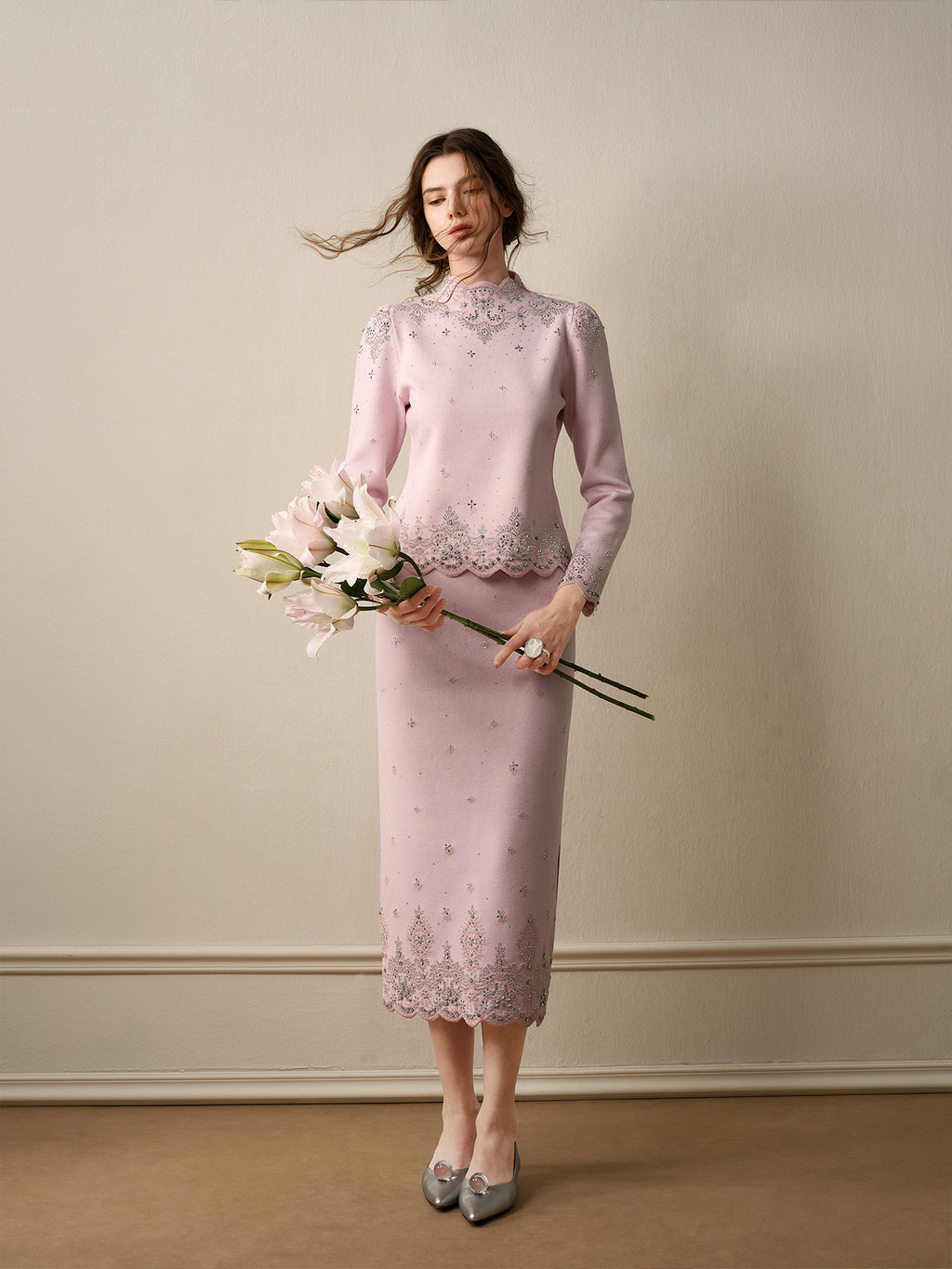 RoCoCo_Pink Knit Two-Piece Dress