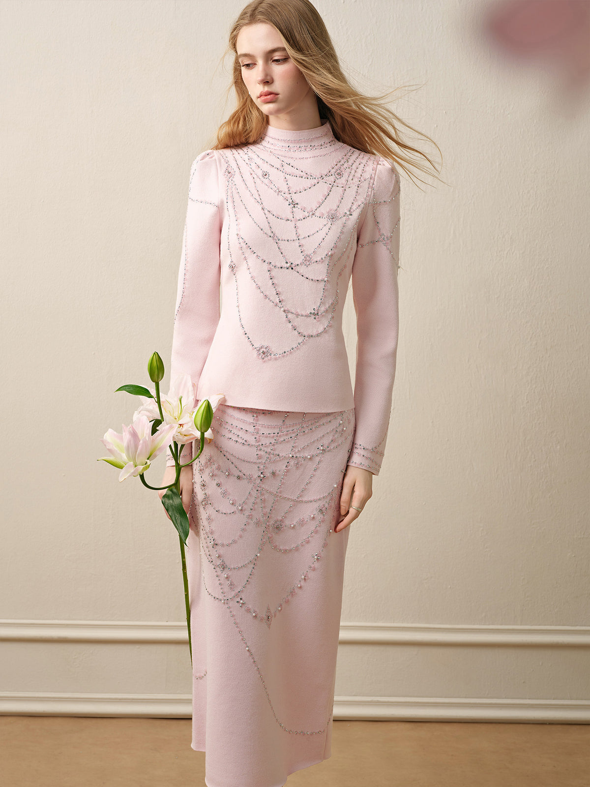 Light Pink Knit Two-Piece Set