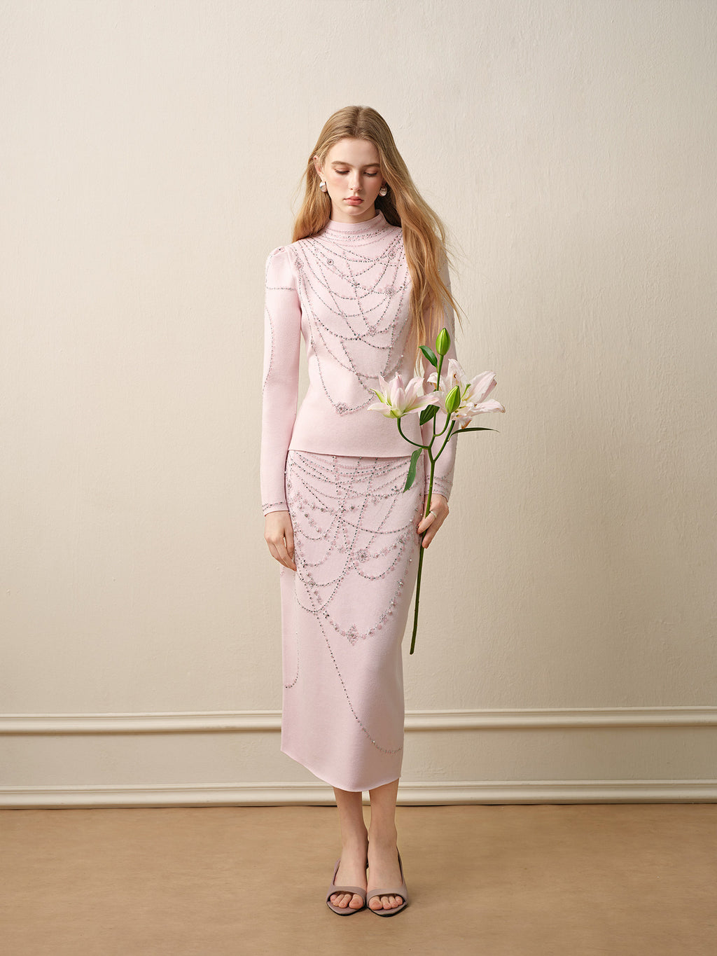 Light Pink Knit Two-Piece Set