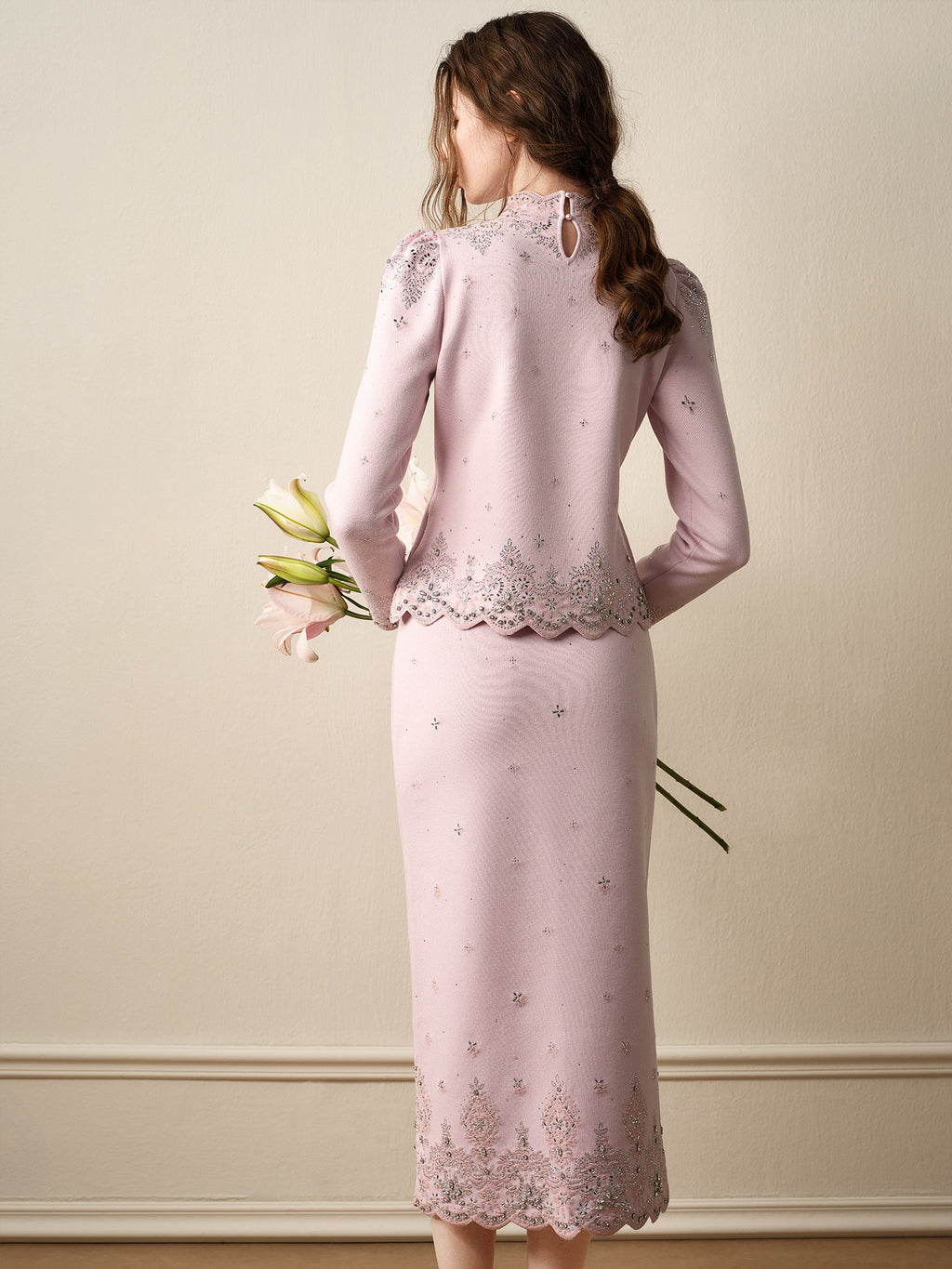 RoCoCo_Pink Knit Two-Piece Dress