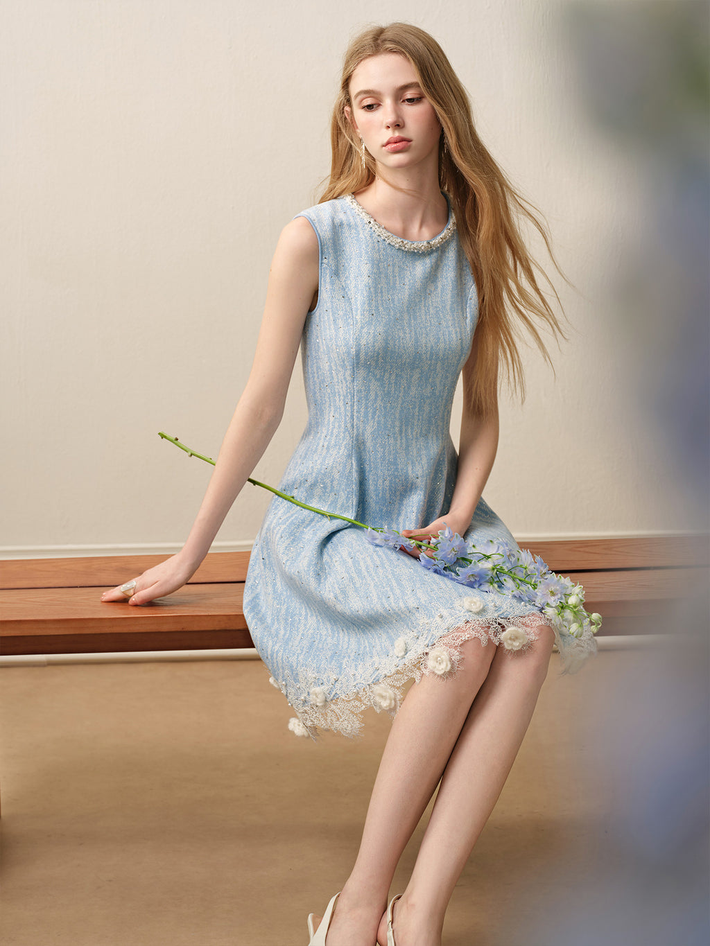 Azure Mist_Light Blue Knit Two-Piece Set