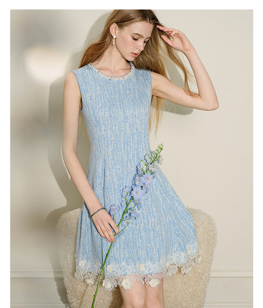 Azure Mist_Light Blue Knit Two-Piece Set
