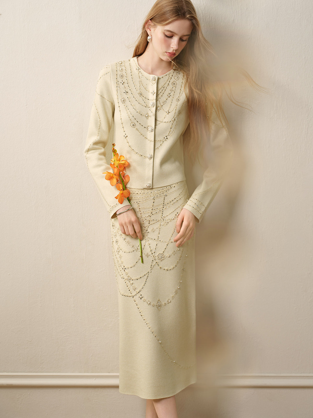 Soft Autumn Charm_Light Green Knit Two-Piece Set