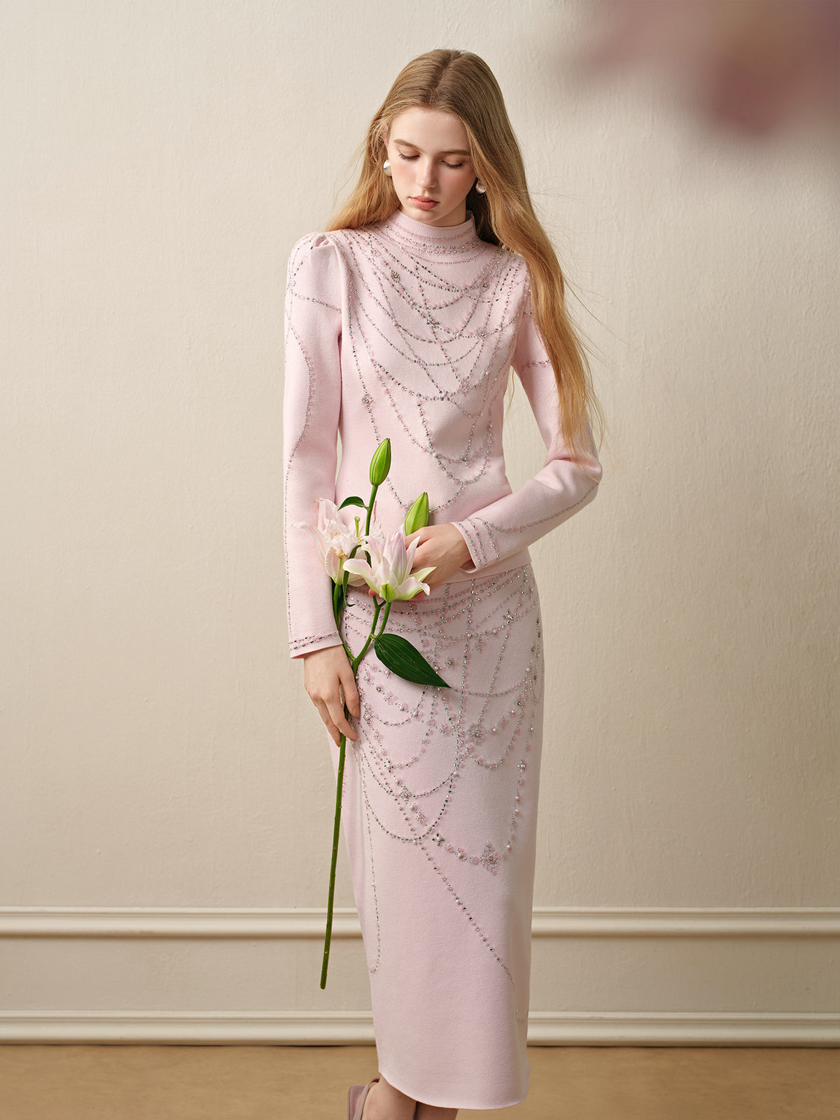 Light Pink Knit Two-Piece Set