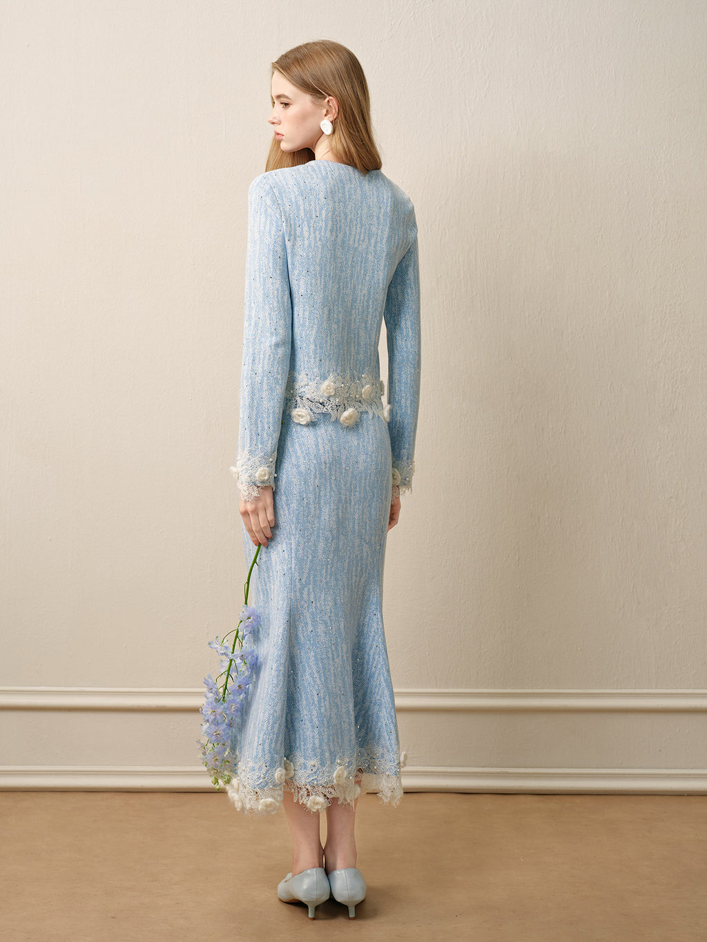 Blue Wave_Blue Knit Two-Piece Dress