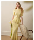 Dusk Firefly_Light Yellow Knit Two-Piece Set