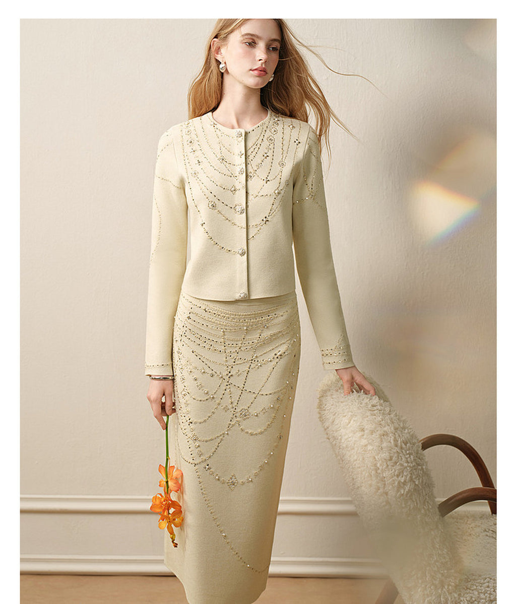 Soft Autumn Charm_Light Green Knit Two-Piece Set
