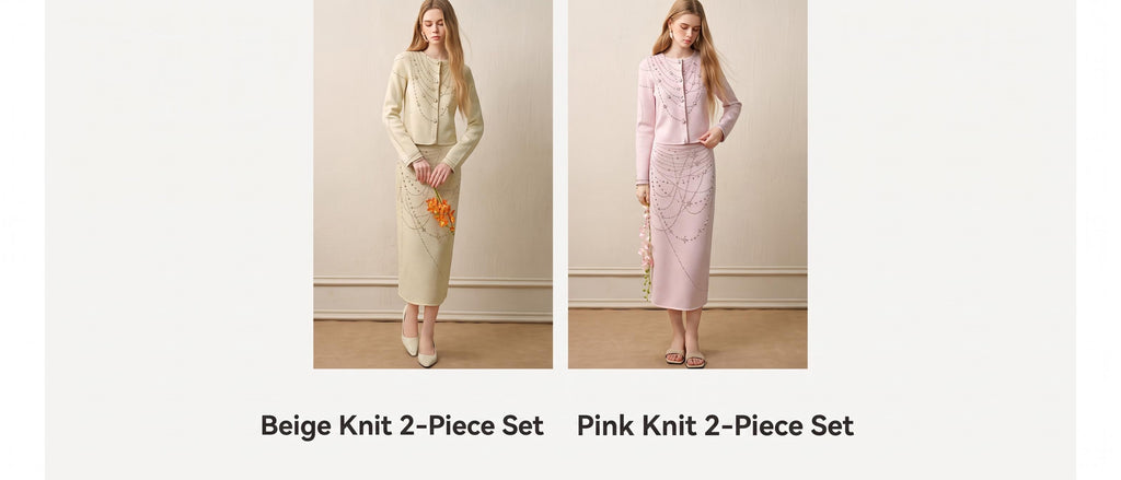 Autumn Tale_Light Pink Knit Two-Piece Set