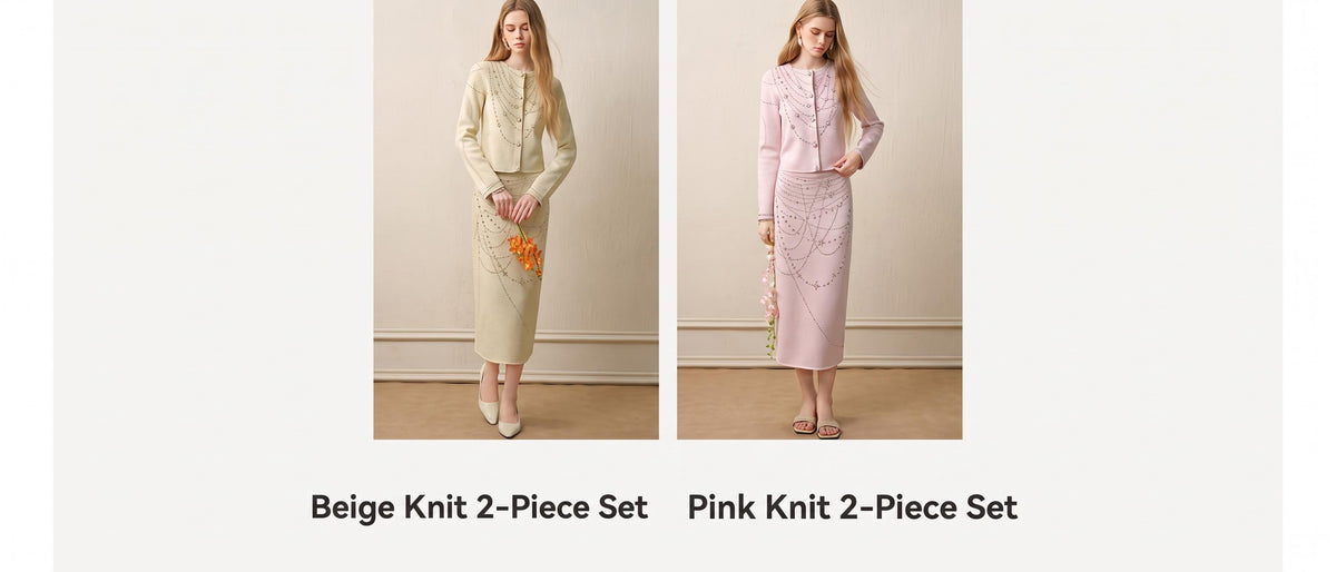 Autumn Tale_Light Pink Knit Two-Piece Set