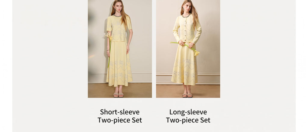 RoCoCo Memory_Pale Yellow Knit Long Dress