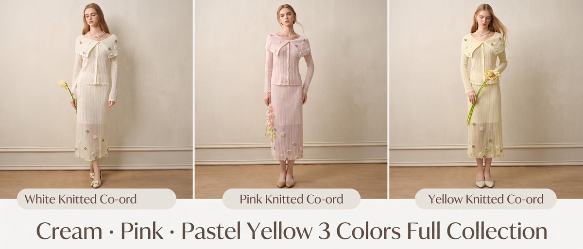 Knitted Lapel Two-Piece Set