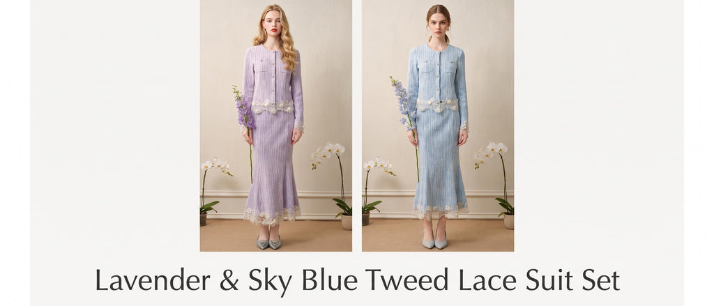 Lavender_purple Knit Two-Piece Dress