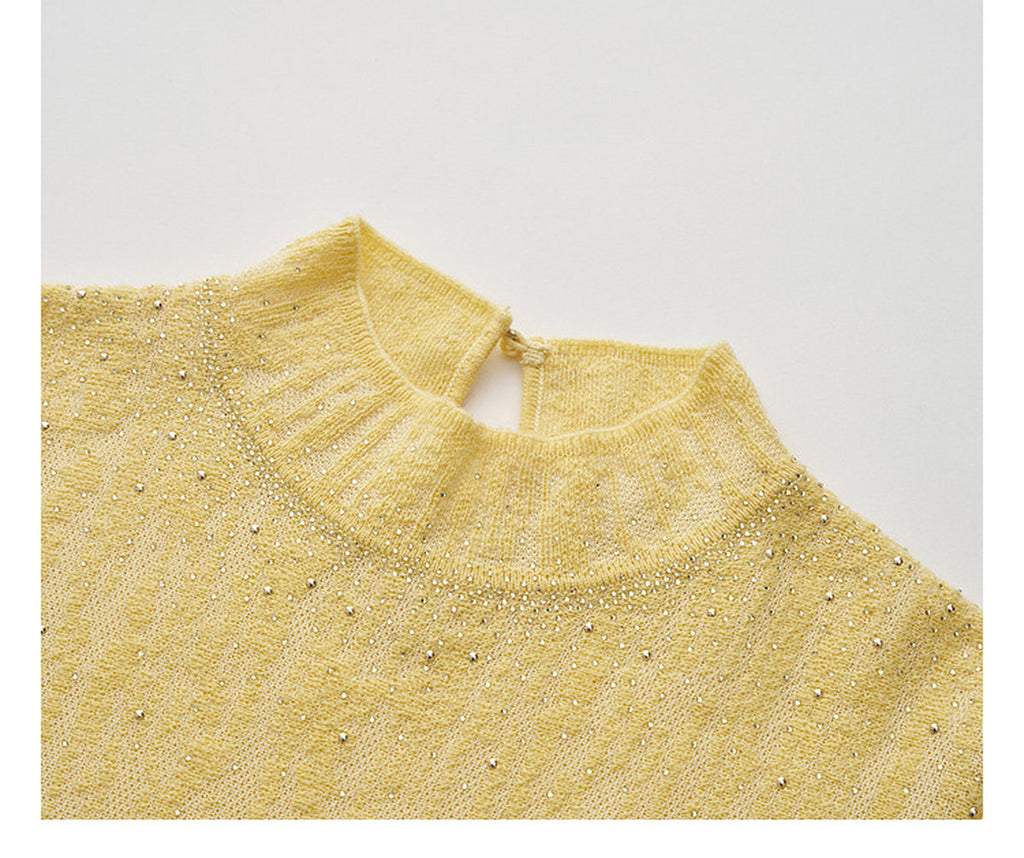Dusk Firefly_Light Yellow Knit Two-Piece Set