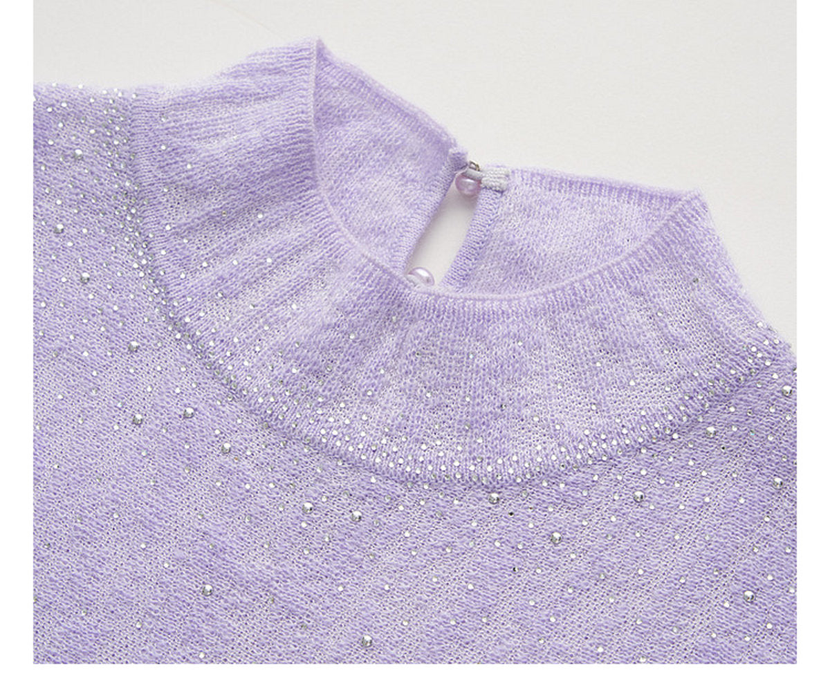 Tide Glow Gala_Light Purple Knit Two-Piece Set