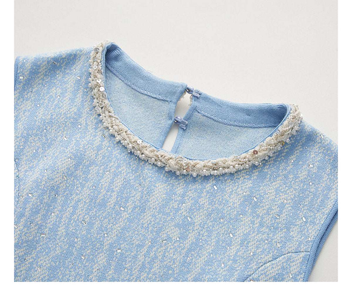 Azure Mist_Light Blue Knit Two-Piece Set