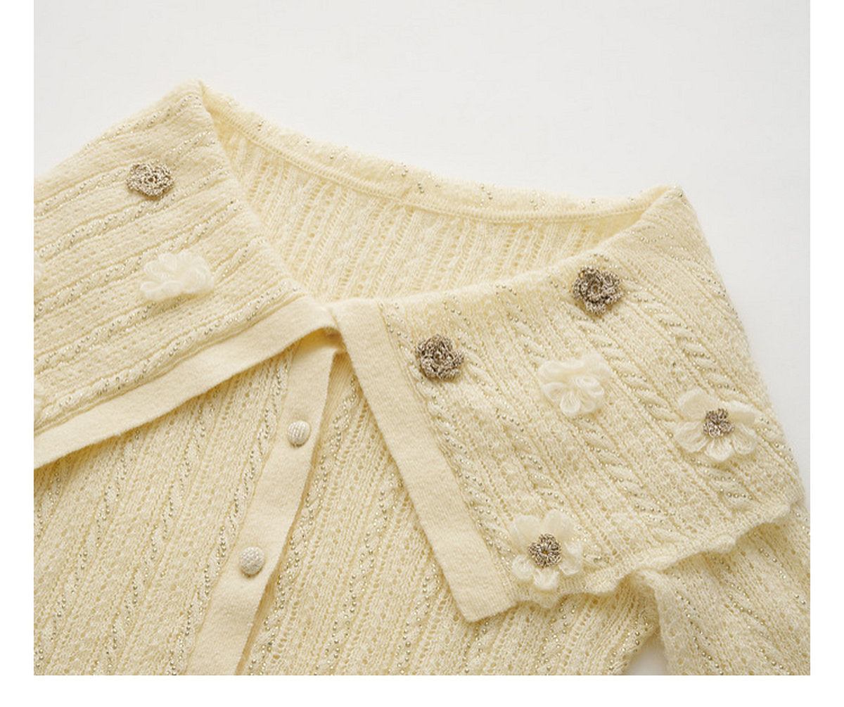 Knitted Lapel Two-Piece Set