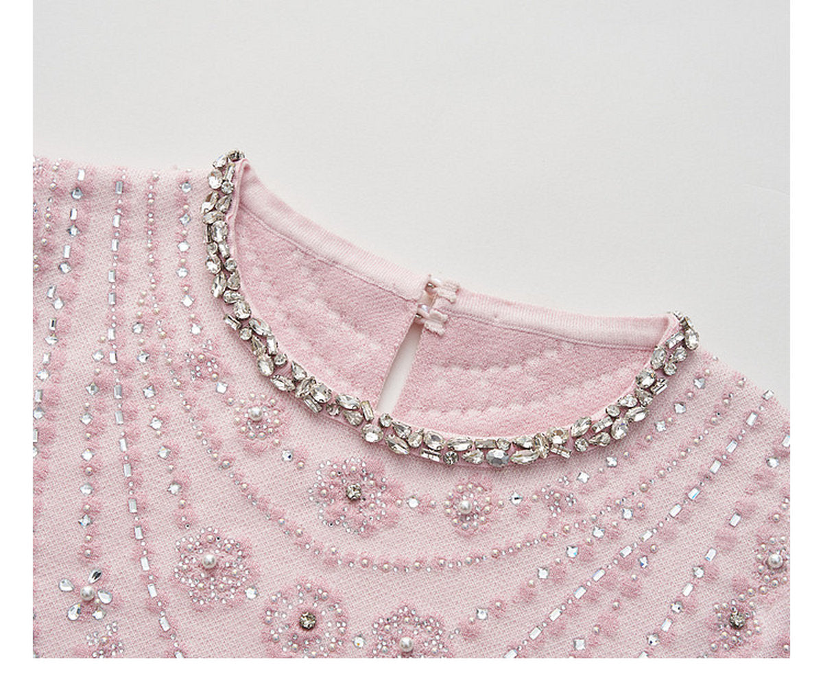 Maiden's Whisper_Light Pink Knit Two-Piece Set