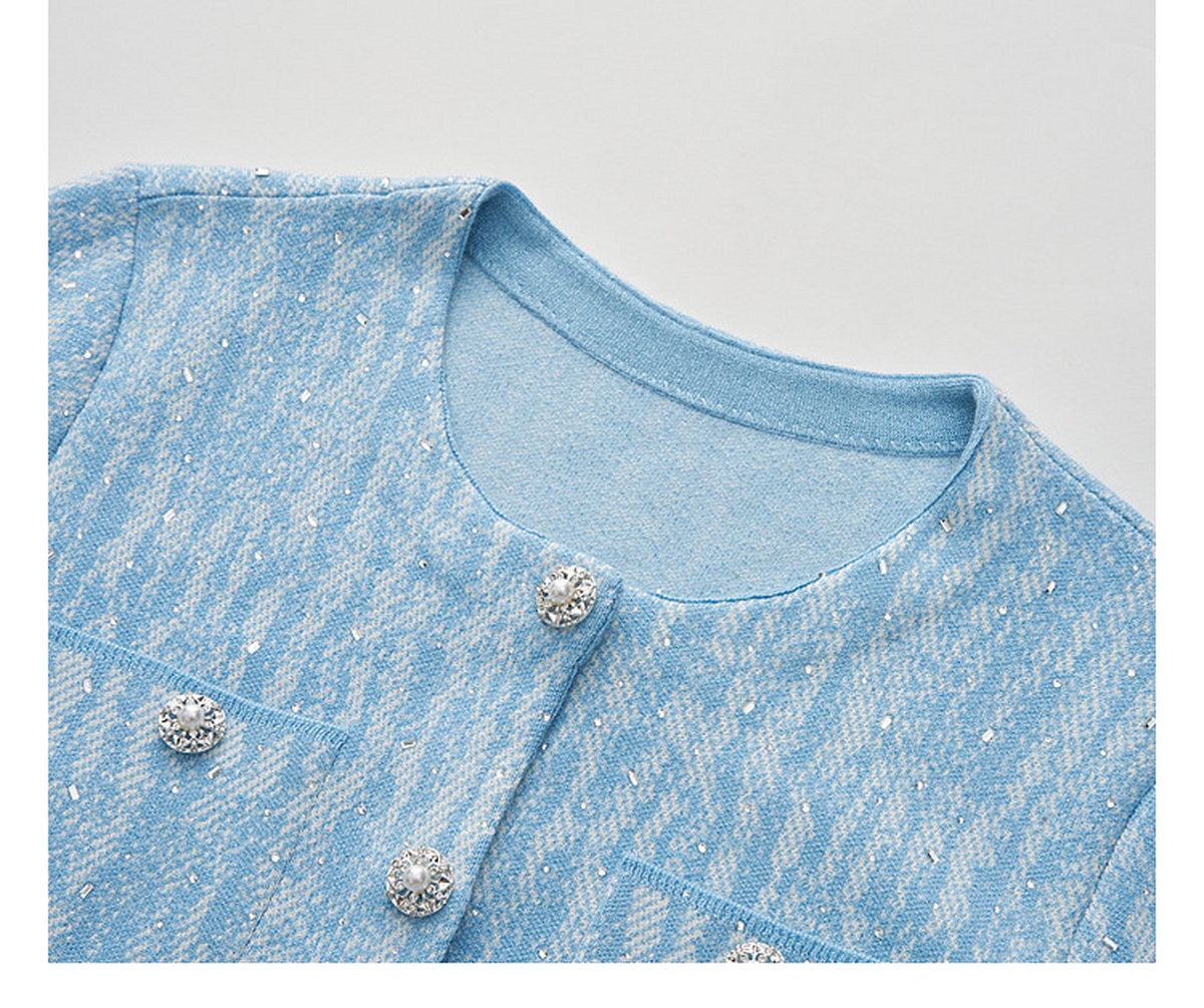 Blue Wave_Blue Knit Two-Piece Dress