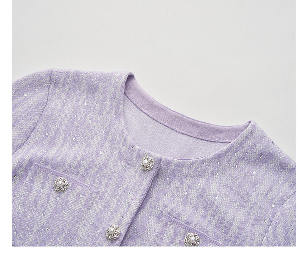 Lavender_purple Knit Two-Piece Dress