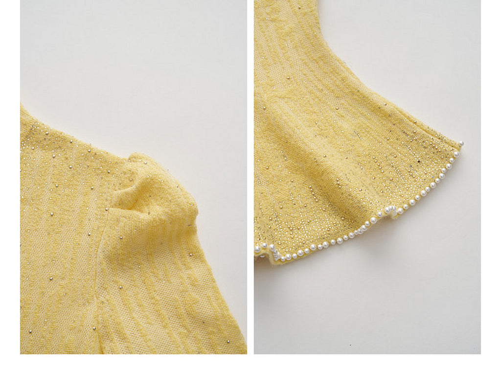 Dusk Firefly_Light Yellow Knit Two-Piece Set