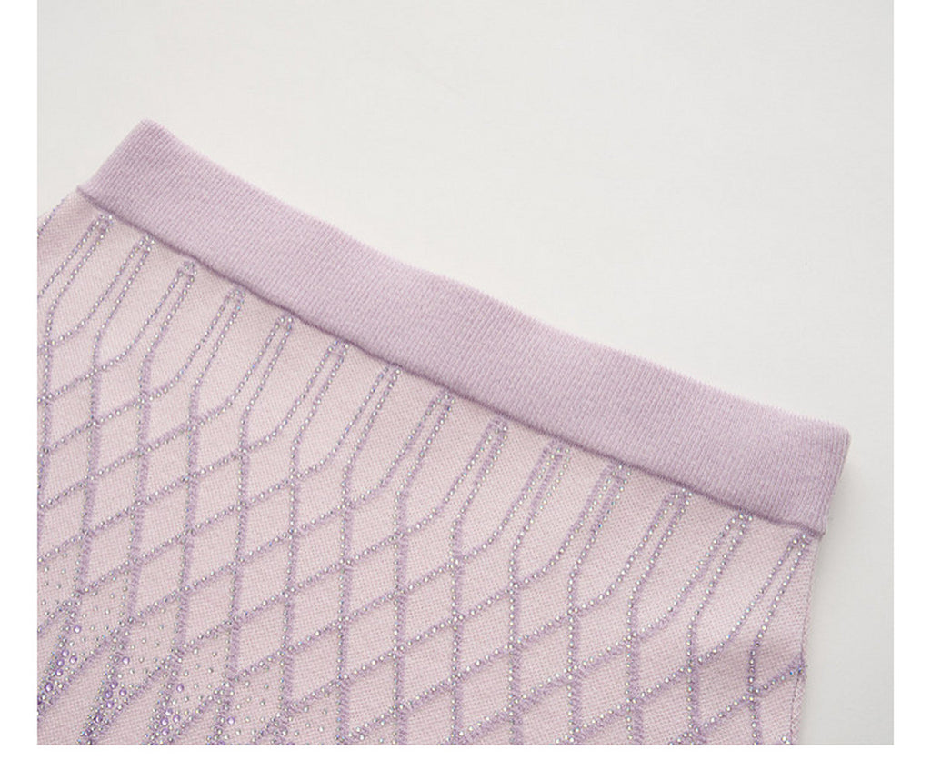 Purple Mist Galaxy_Light Purple Knit Two-Piece Set