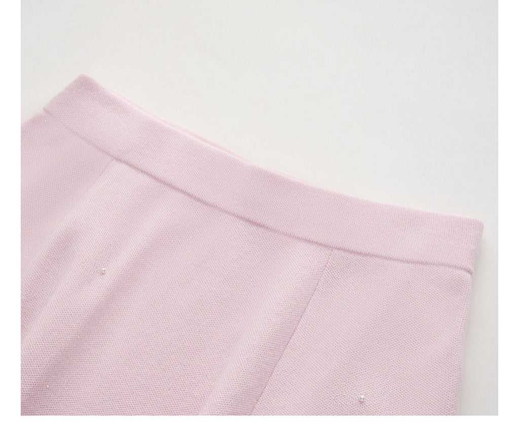 Dancing Butterfly_Light Pink Knit Two-Piece Set