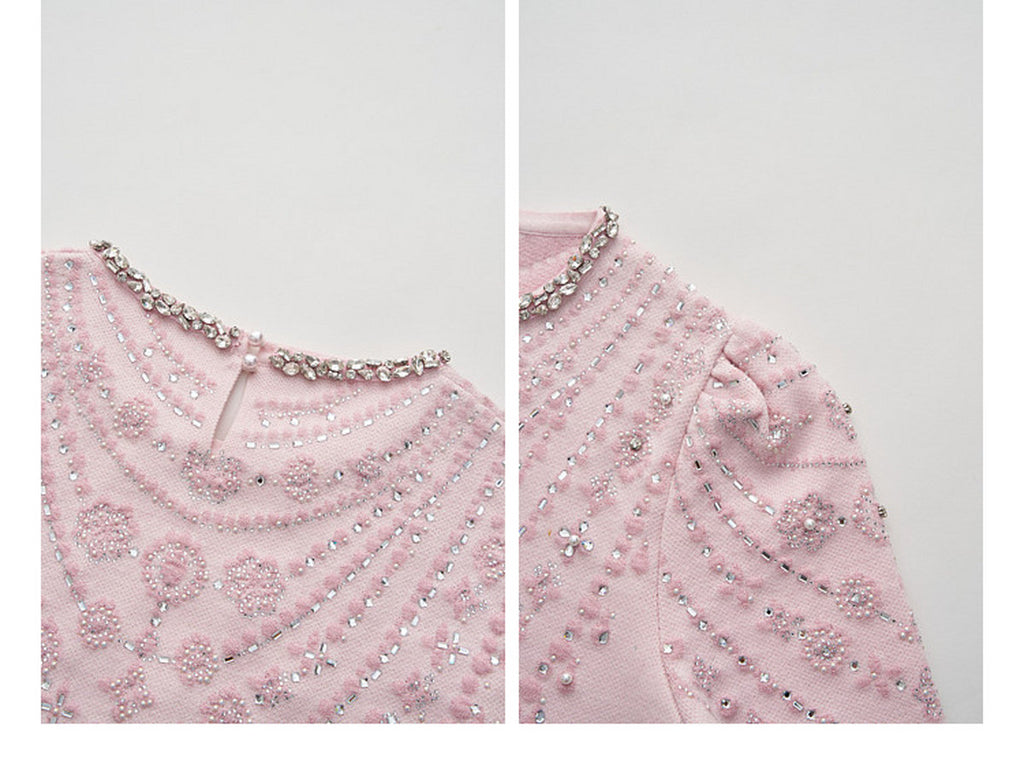 Maiden's Whisper_Light Pink Knit Two-Piece Set