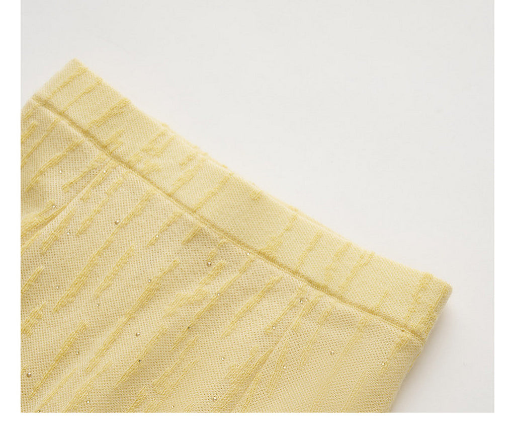 Dusk Firefly_Light Yellow Knit Two-Piece Set