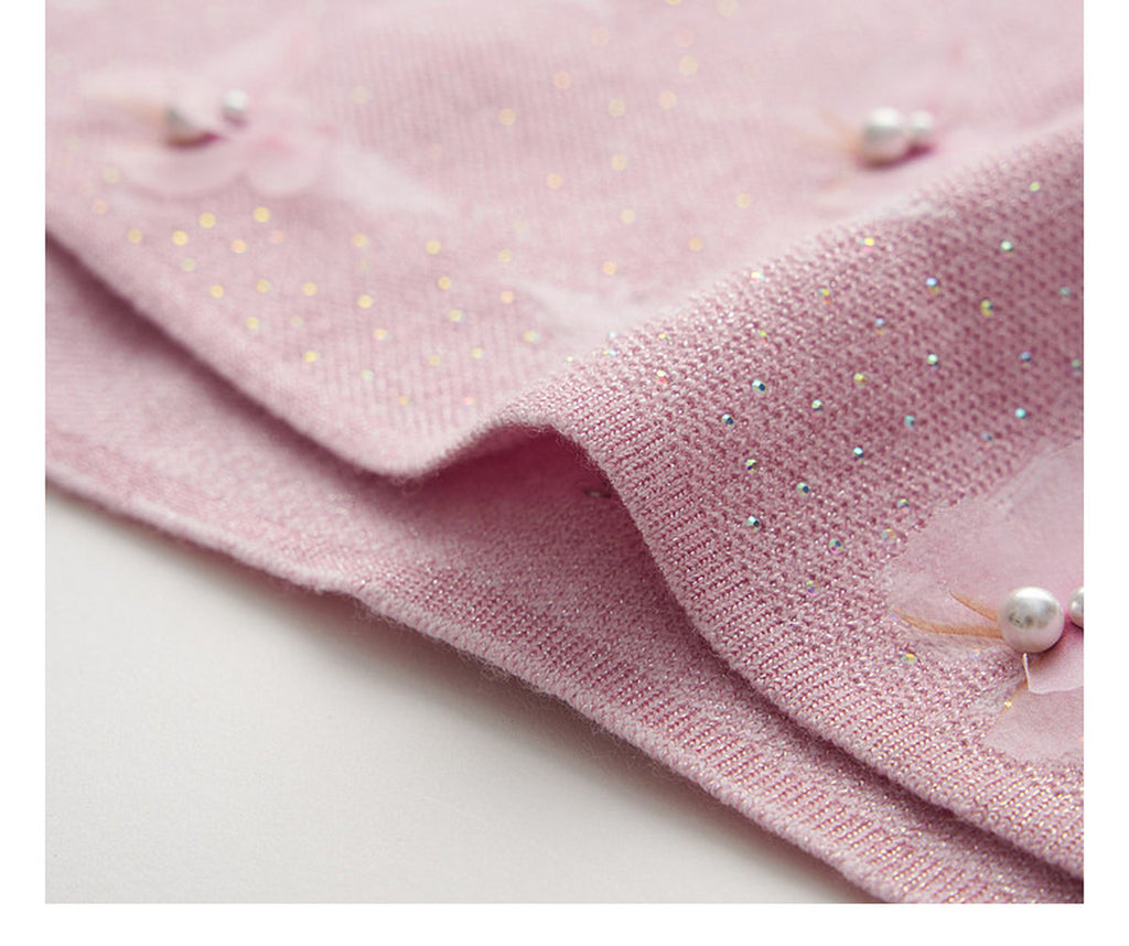 Dancing Butterfly_Light Pink Knit Two-Piece Set