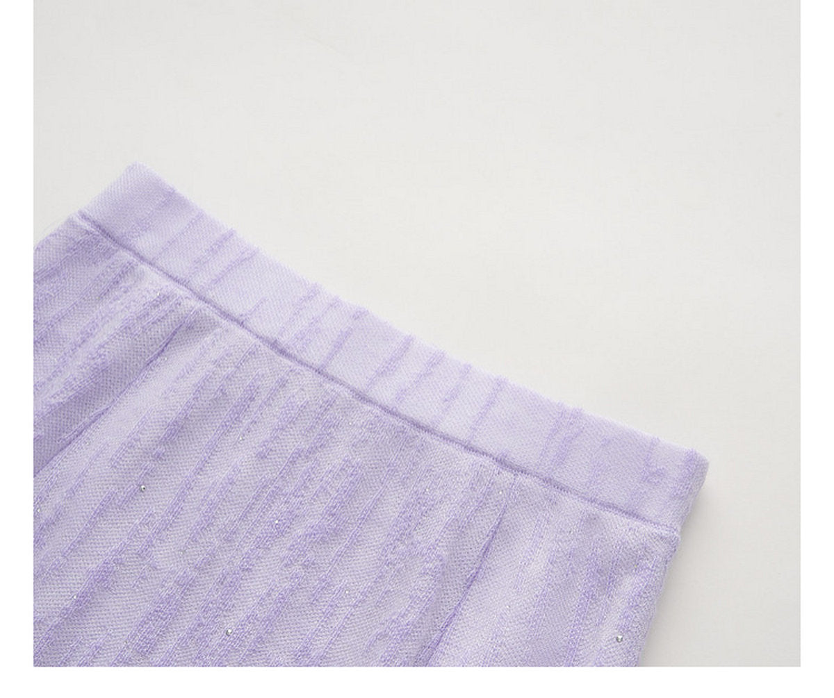Tide Glow Gala_Light Purple Knit Two-Piece Set