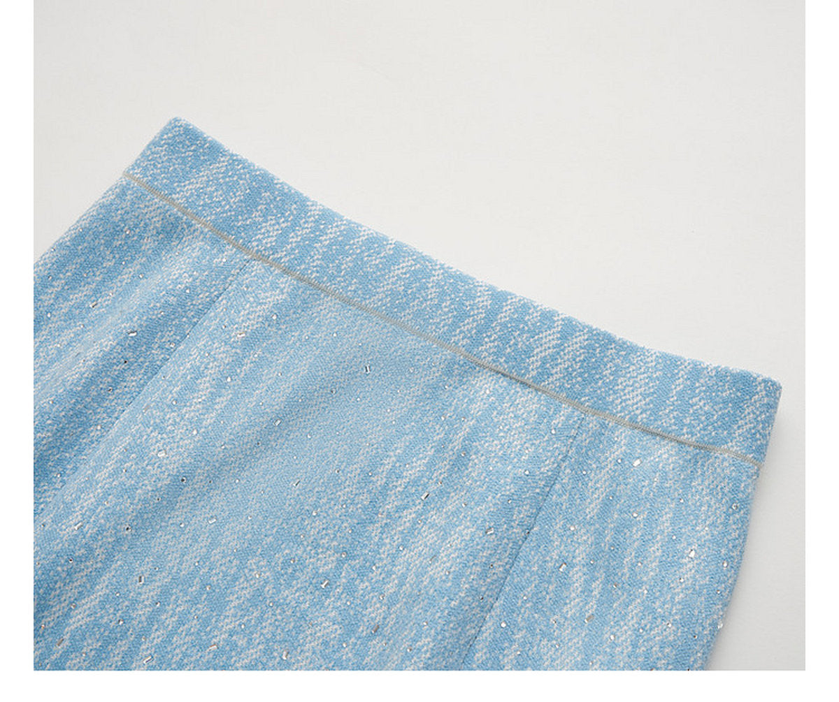 Blue Wave_Blue Knit Two-Piece Dress
