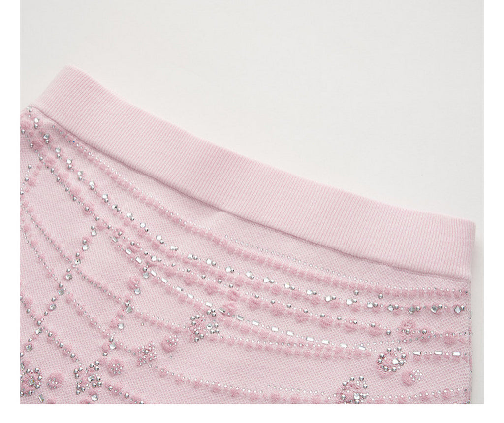 Maiden's Whisper_Light Pink Knit Two-Piece Set