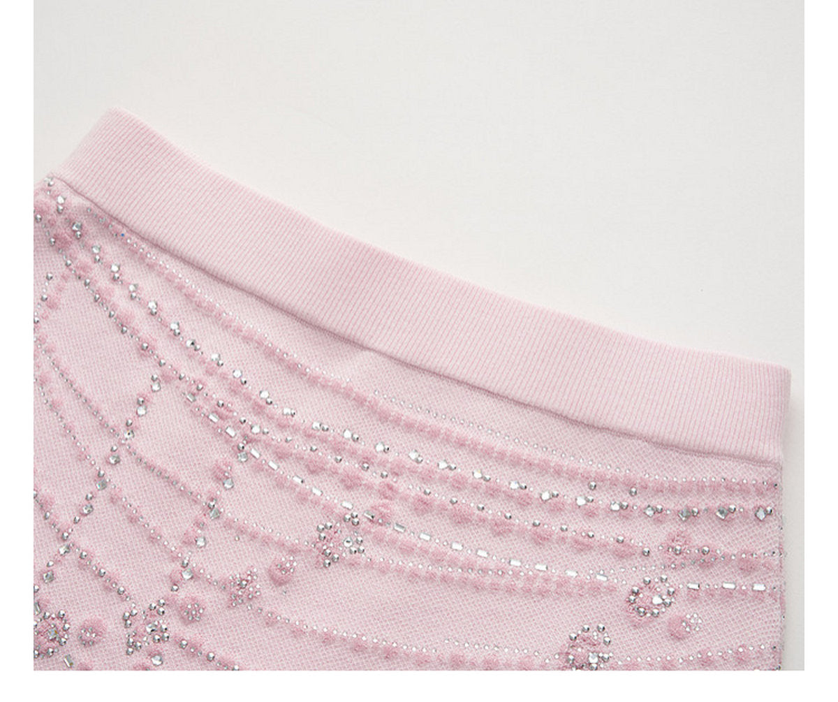 Maiden's Whisper_Light Pink Knit Two-Piece Set