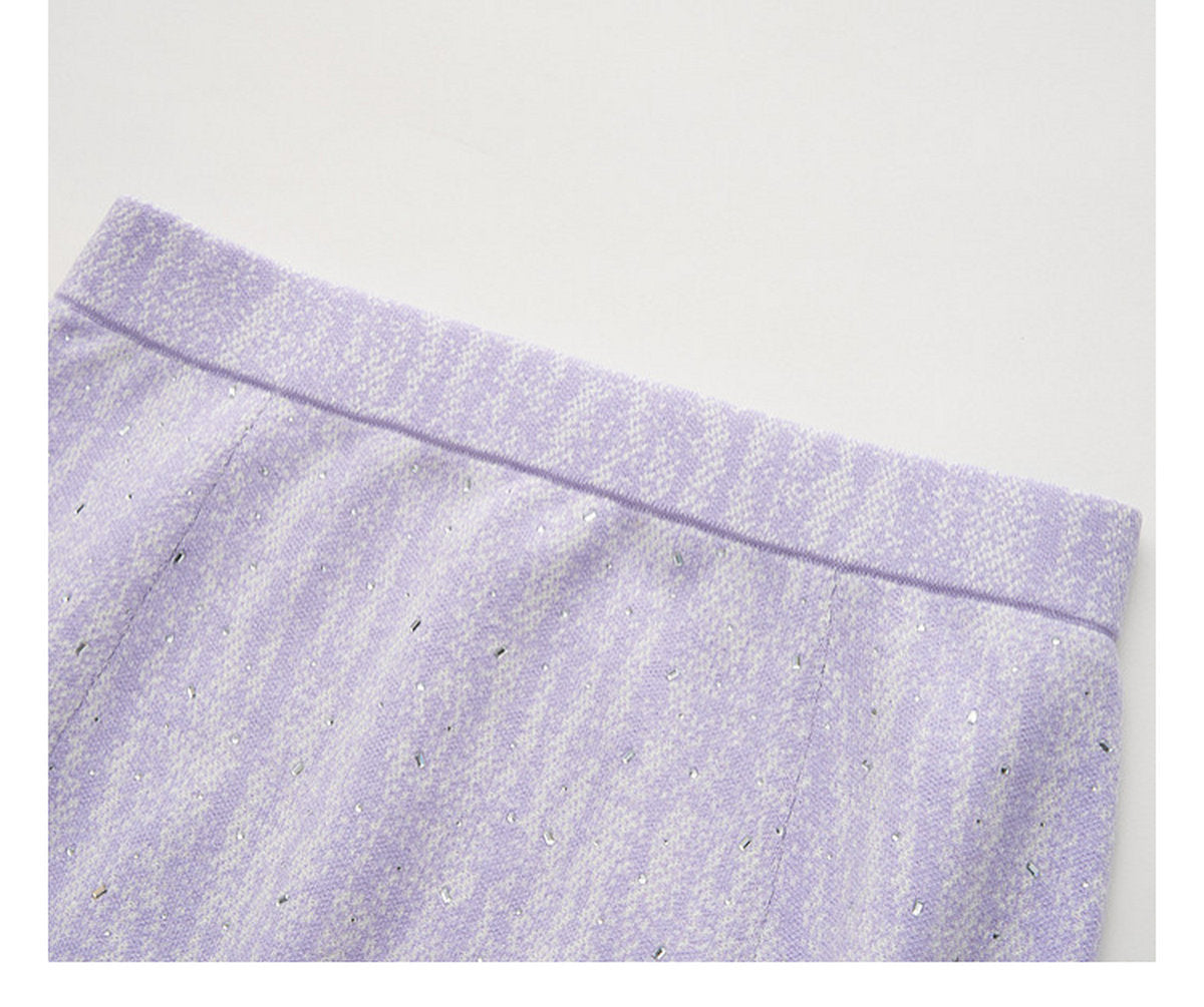Lavender_purple Knit Two-Piece Dress