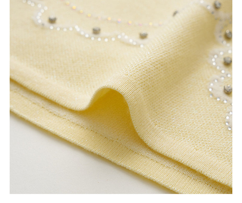 RoCoCo Memory_Pale Yellow Knit Long Dress