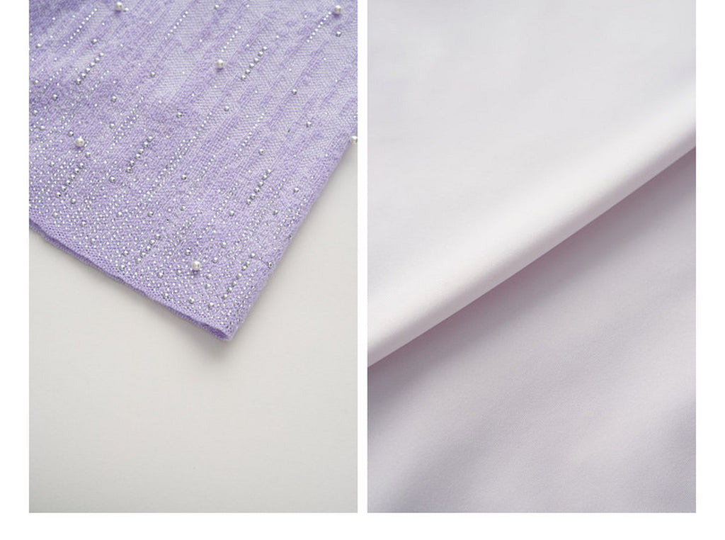 Tide Glow Gala_Light Purple Knit Two-Piece Set