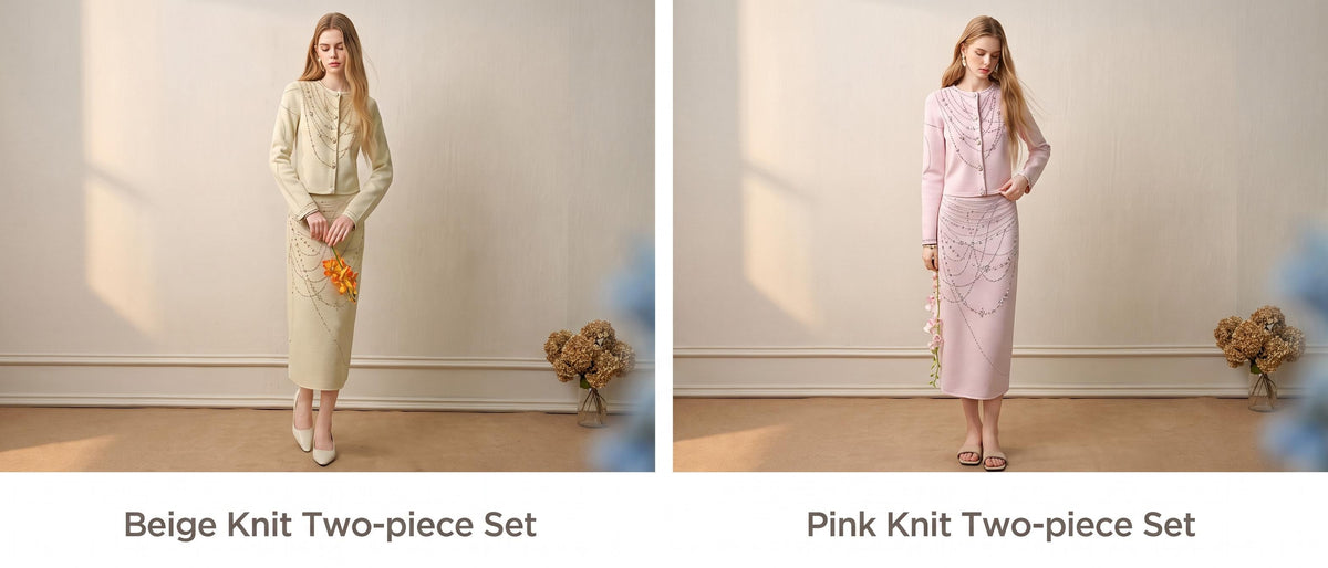 Soft Autumn Charm_Light Green Knit Two-Piece Set
