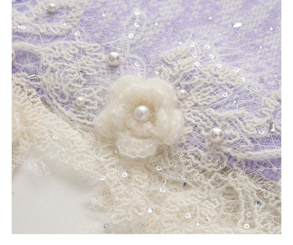 Lavender_purple Knit Two-Piece Dress