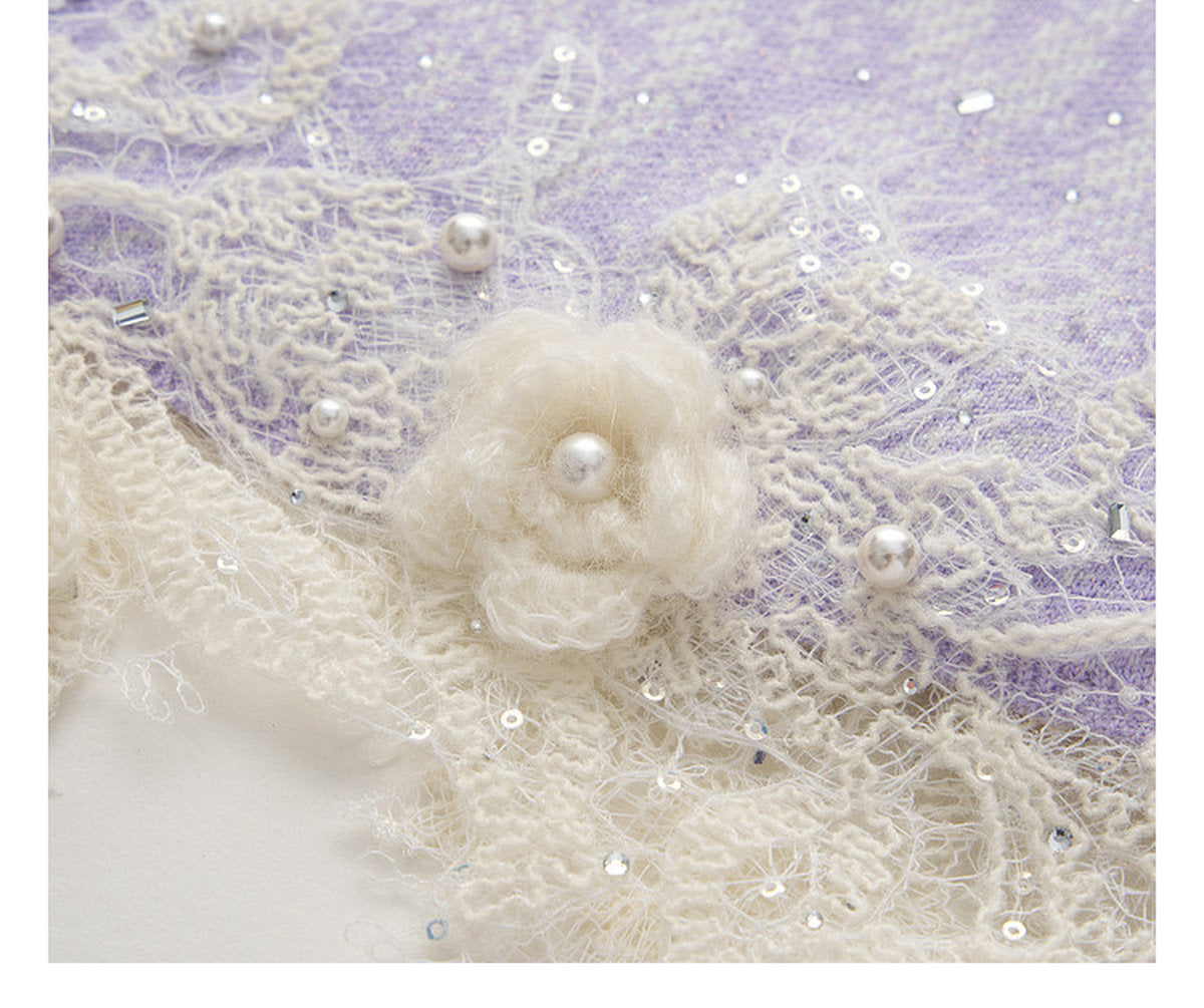 Lavender_purple Knit Two-Piece Dress