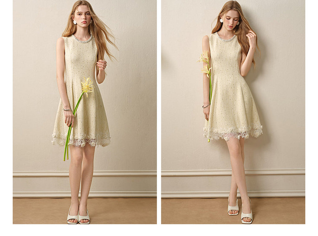 Light Yellow Knitted Mini Dress