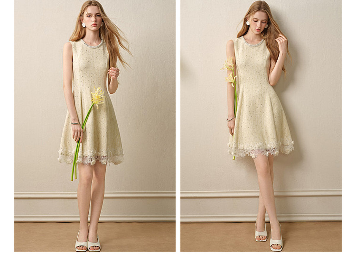 Light Yellow Knitted Mini Dress