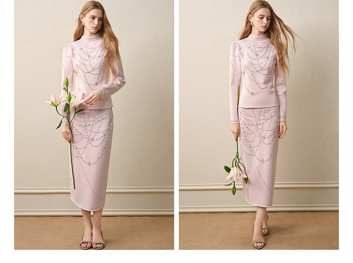 Light Pink Knit Two-Piece Set