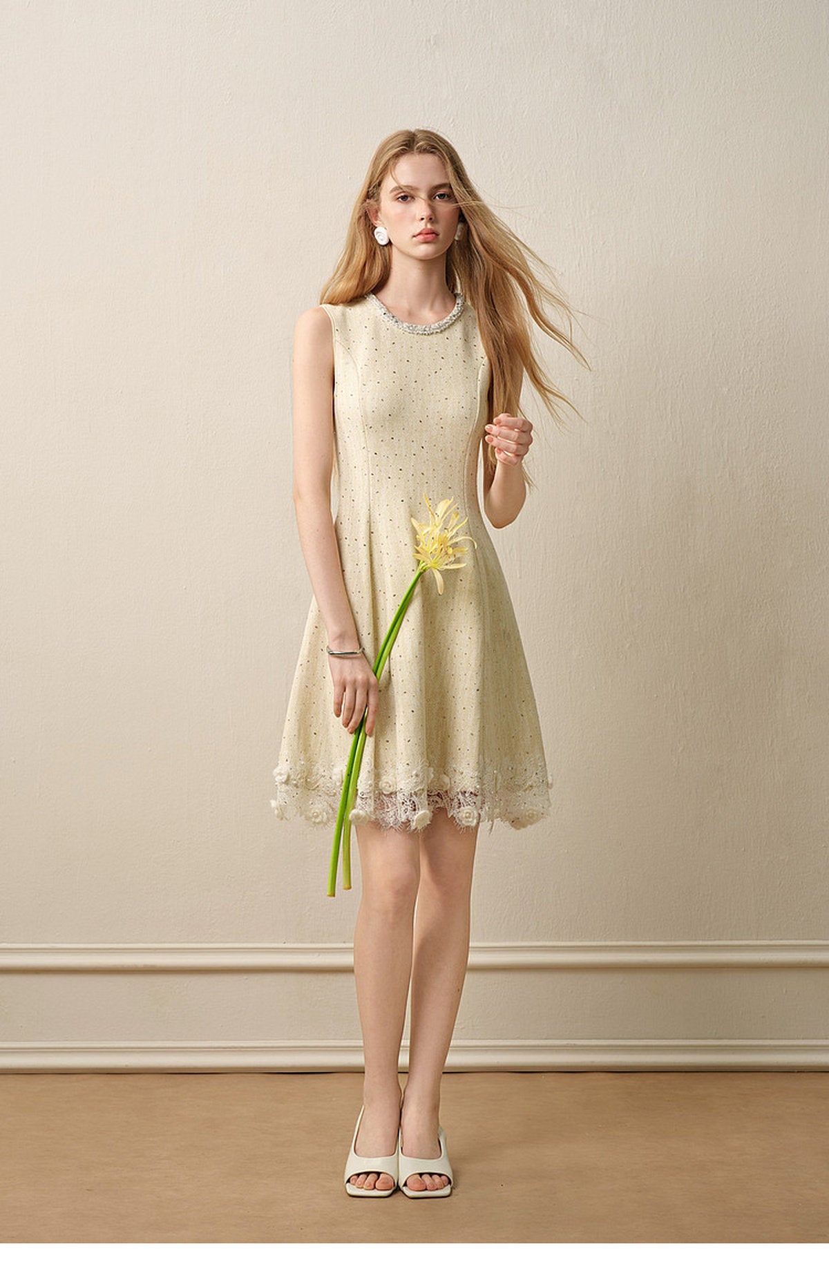 Light Yellow Knitted Mini Dress