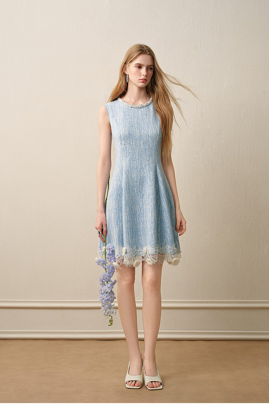 Azure Mist_Light Blue Knit Two-Piece Set