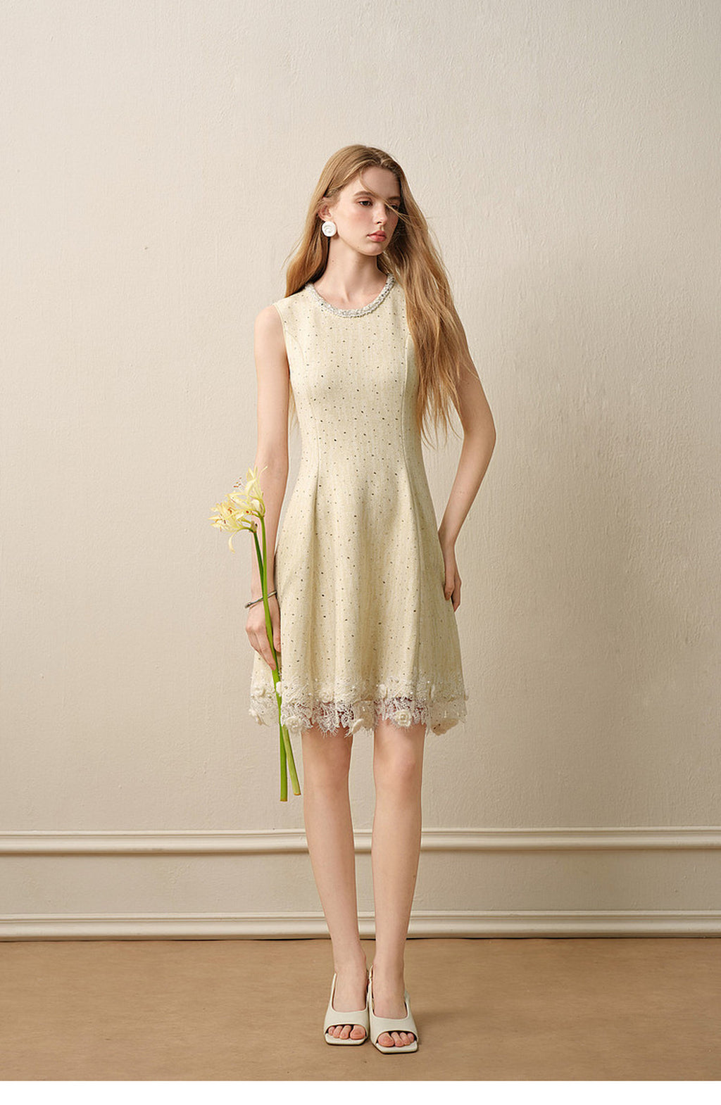 Light Yellow Knitted Mini Dress