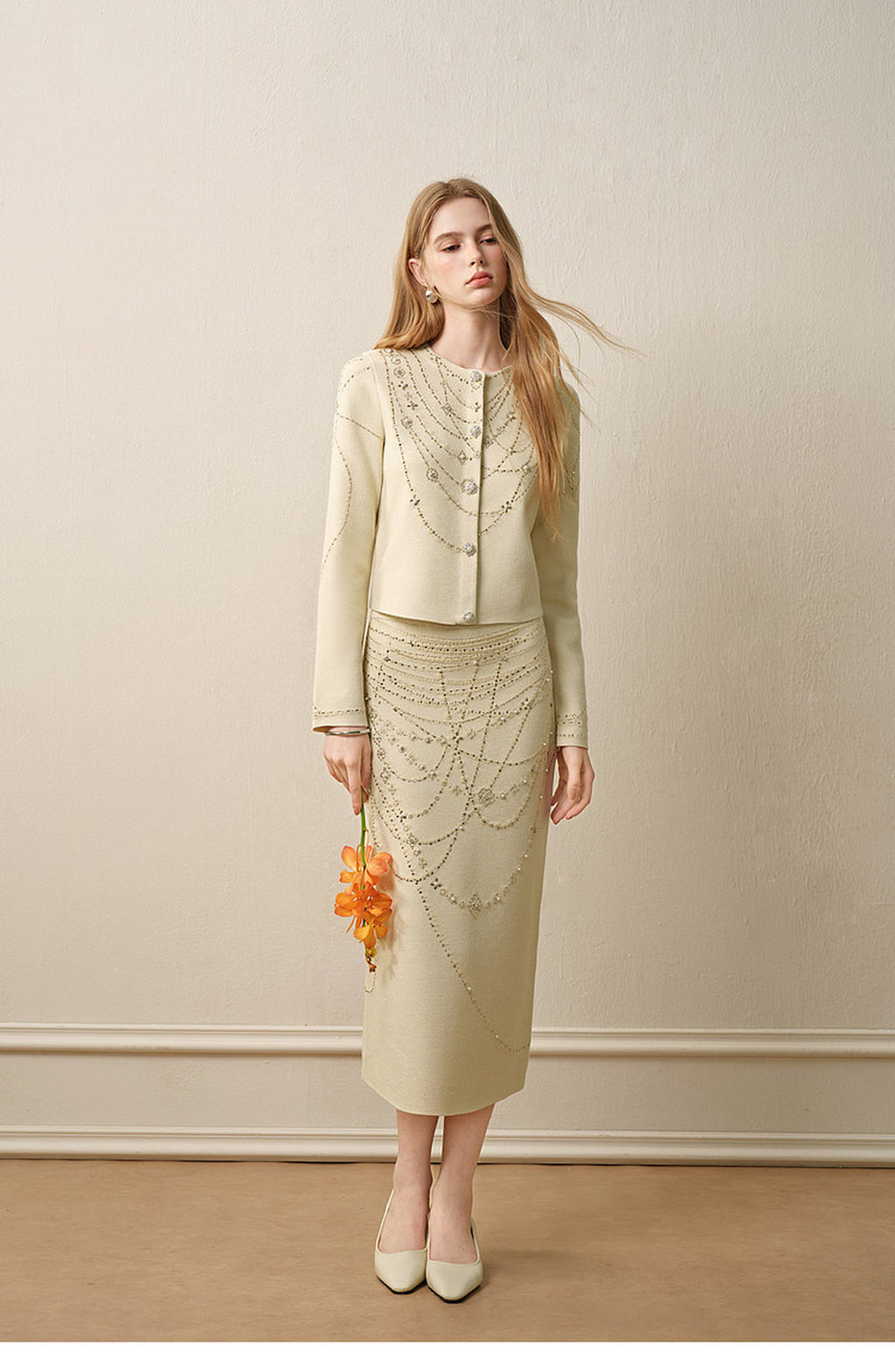 Soft Autumn Charm_Light Green Knit Two-Piece Set