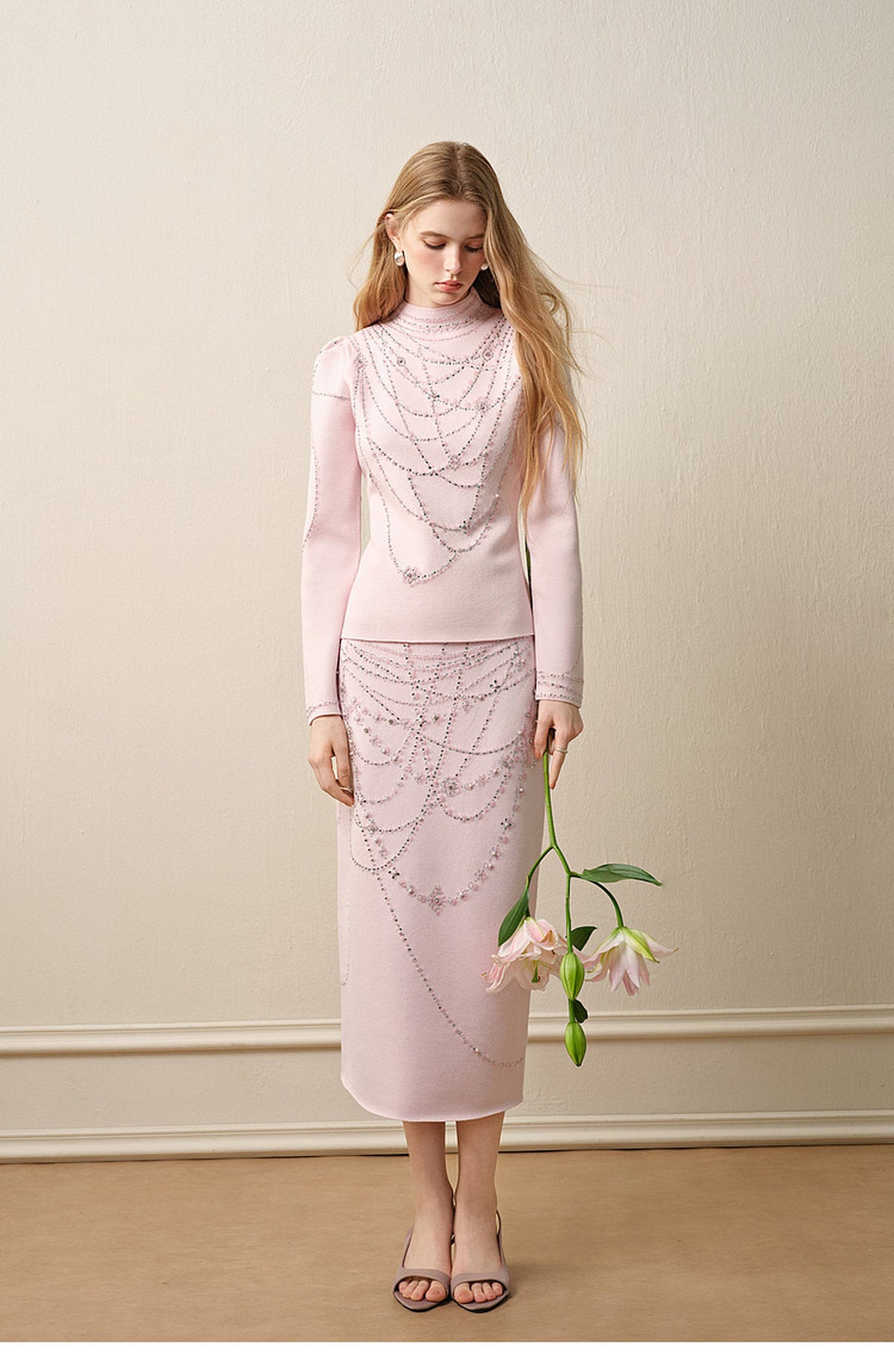 Light Pink Knit Two-Piece Set